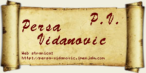 Persa Vidanović vizit kartica